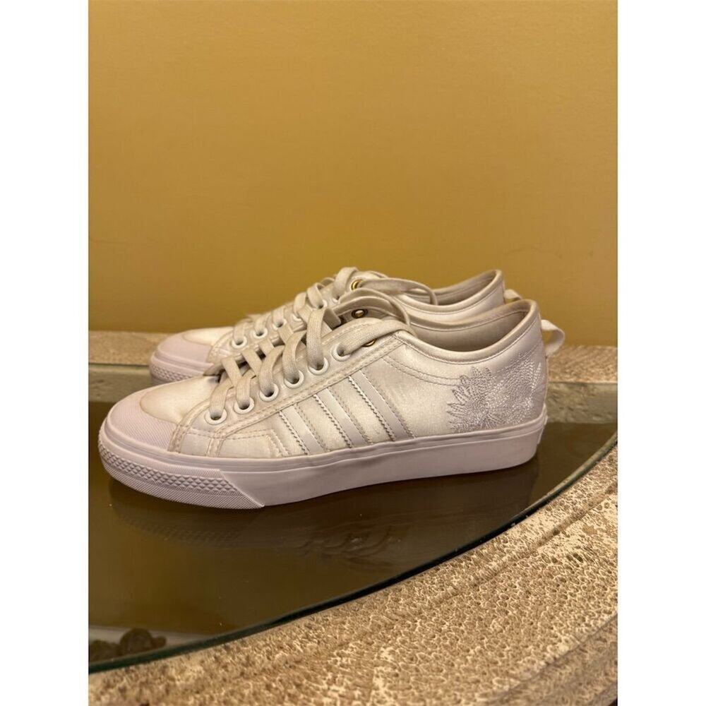Adidas Nizza 'Lace Pack' Women's White Sneakers Size 8 Casual Athletic